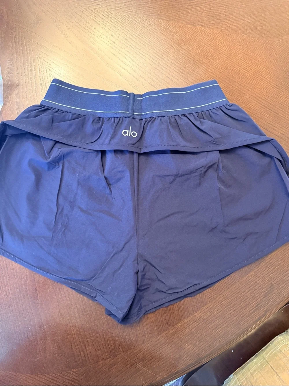 ALO Yoga Navy Athletic Shorts with Branded Waistband